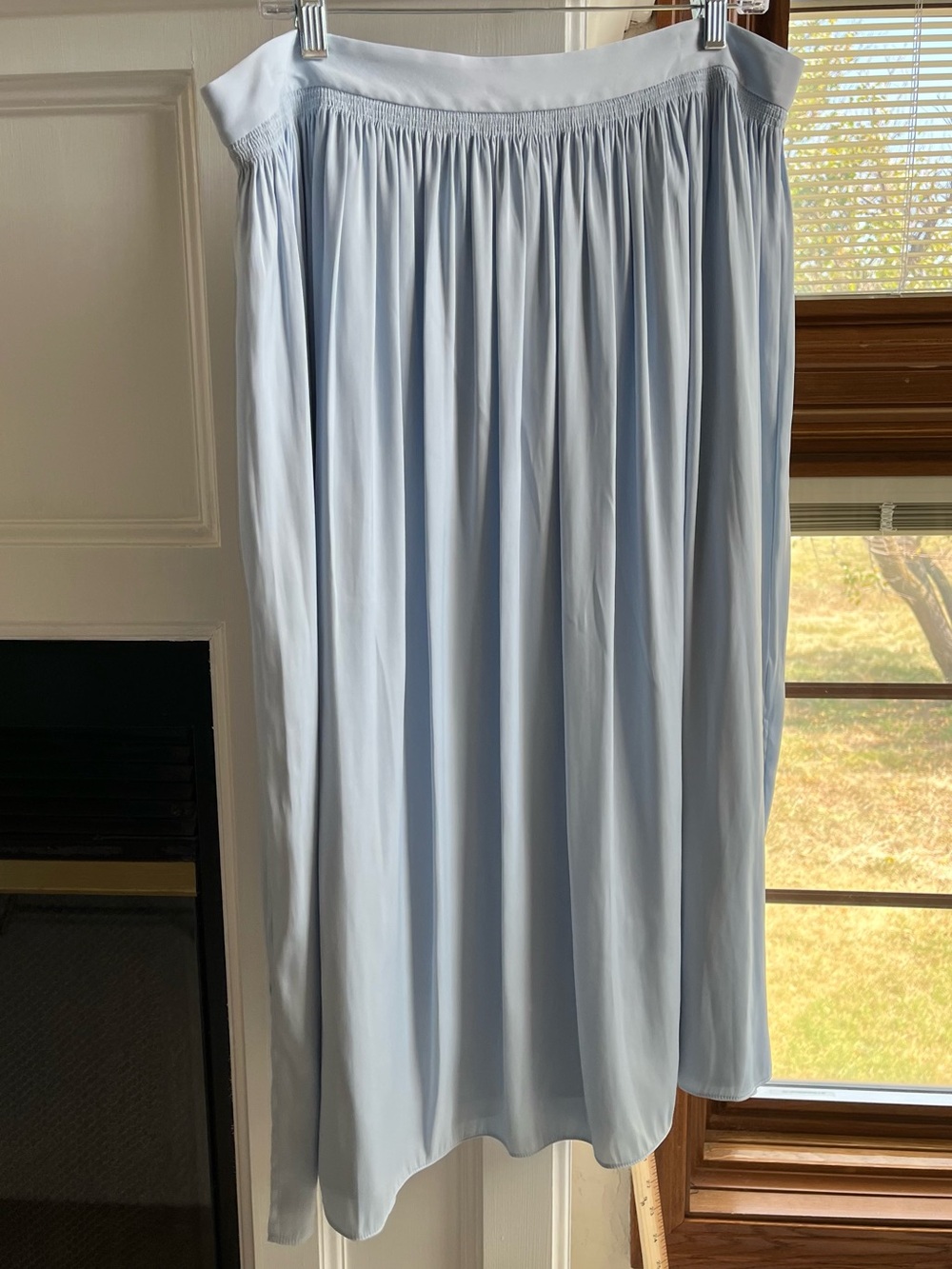 Ann Taylor Pale Blue Softly Pleated Midi Skirt